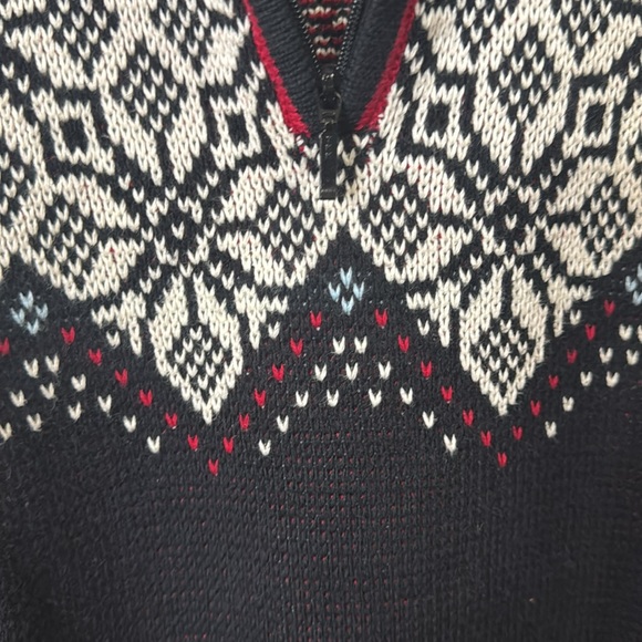 HANNA ANDERSSON NORDIC FAIR ISLE QUARTER ZIP SWEATER LARGE - Picture 6 of 8